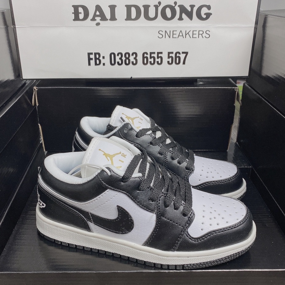 Giày thể thao sneaker Jordan cổ thấp, jd1 thấp panda đen trắng low bản chuẩn rep full sz 36-43 hót nhất 2021.