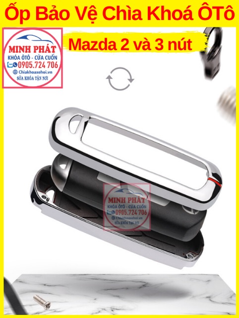 Ốp Inox Bảo Vệ Chìa Khoá xe Ô Tô Mazda 3 ,Mazda CX5 ,mazda 2 ,mazda 6