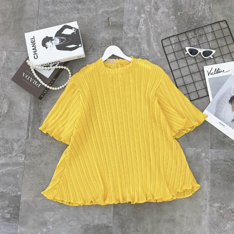 Áo bầu babydoll chất voan lụa mềm mại freesize từ 45kg đến 75kg