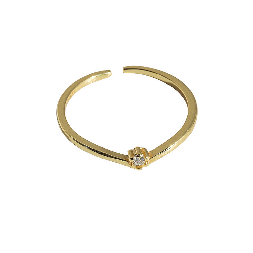 Nhẫn Yanqueens đính đá kim cương nhân tạo kiểu chữ V sang trọng thời trang làm quà tặng cho nữ