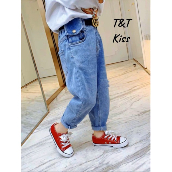 Thanh lý quần jean sang chảnh ,kèm đai cho bé size nhỡ 16_28kg