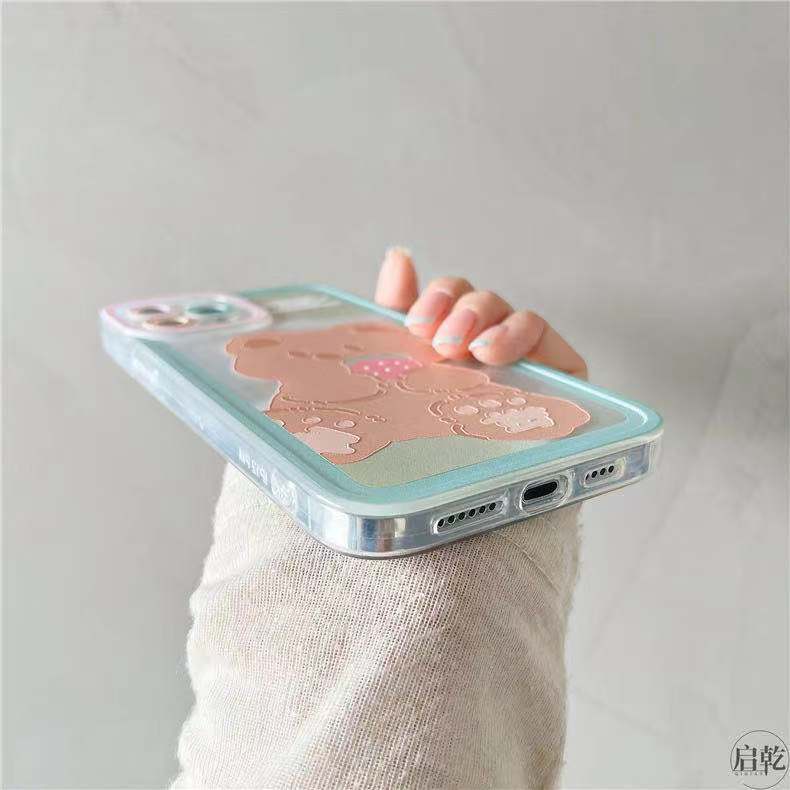Ốp Điện Thoại Mềm Trong Suốt In Hình Gấu Hoạt Hình Dễ Thương Cho IPhone 13 Pro Max 13 Mini 12 11 X XS Max XR 6 6s 7 8 Plus