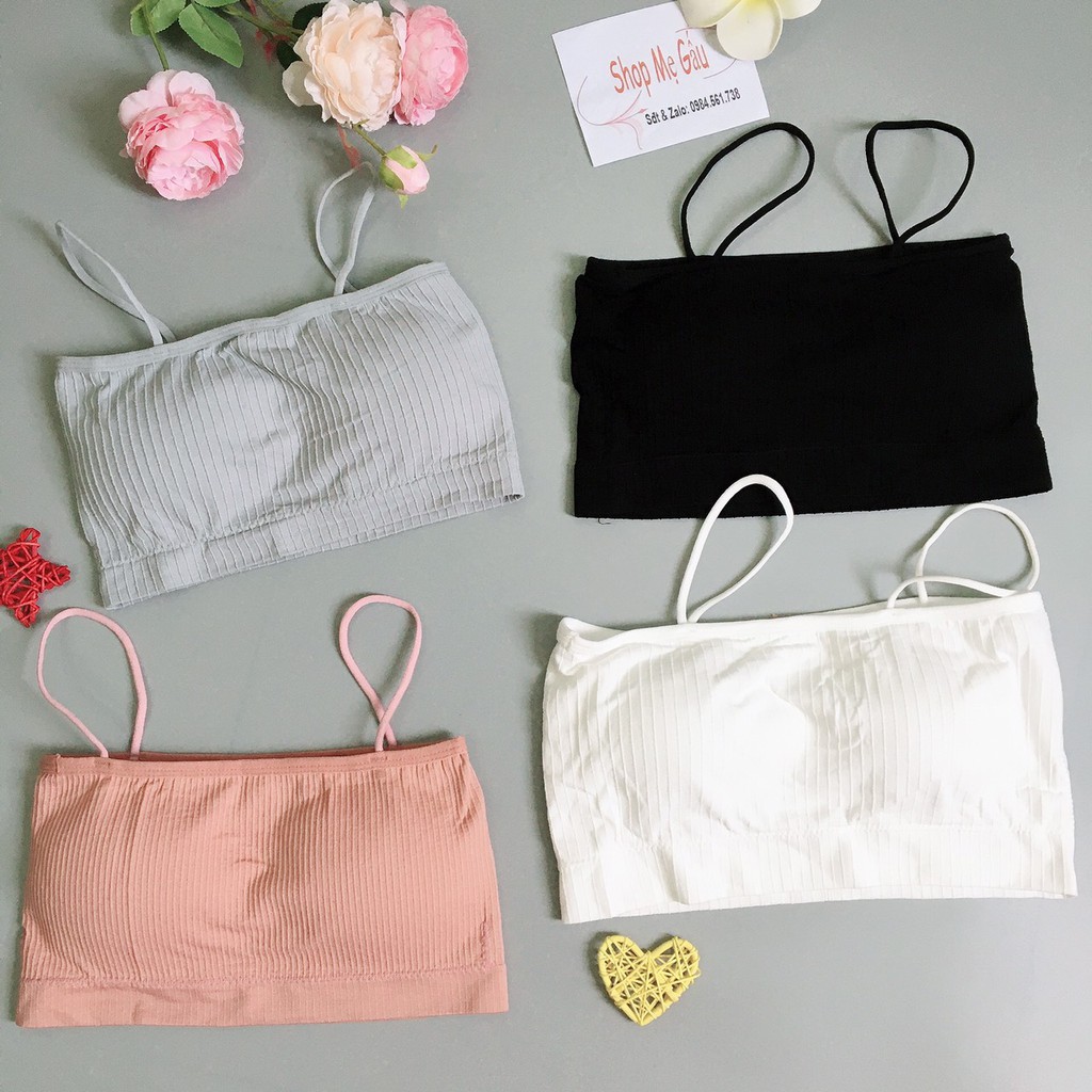 Áo bra nữ áo bra len gân tăm mát lịm quây 2 dây cao cấp_BR16