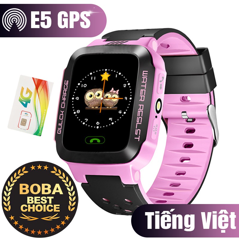 GIÁ KHUYẾN MÃI Đồng hồ thông minh định vị trẻ em cảm ứng nghe gọi 2 chiều E5 + tặng kèm sim