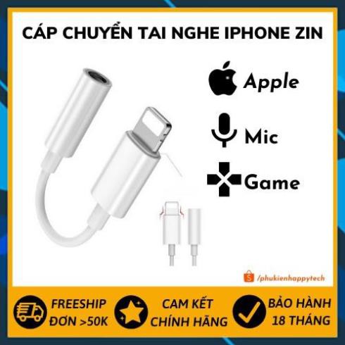 [ Freeship - Chính hãng ] Cáp chuyển đổi tai nghe iPhone từ Lightning sang Jack 3.5 có hỗ trợ đàm thoại - HappyTech