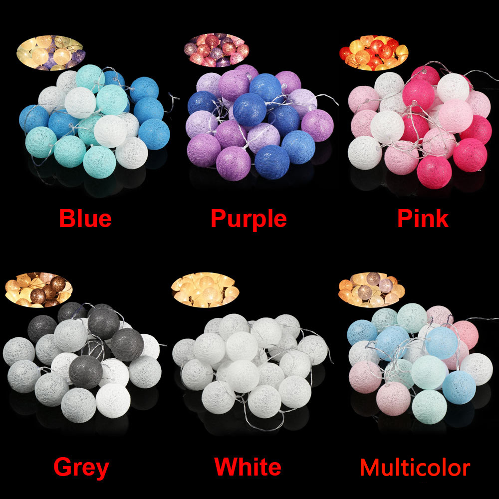 Dây Đèn Led 20 Bóng Hình Quả Bóng Thời Trang Cho Trang Trí
