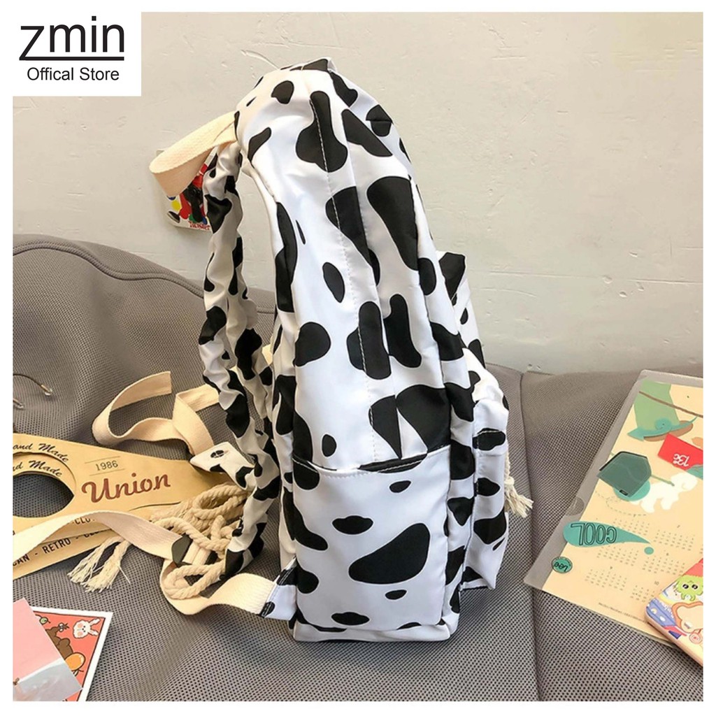 Balo bò sữa thời trang ulzzang Zmin, chống thấm nước đựng vừa laptop 14inch, A4-Z124