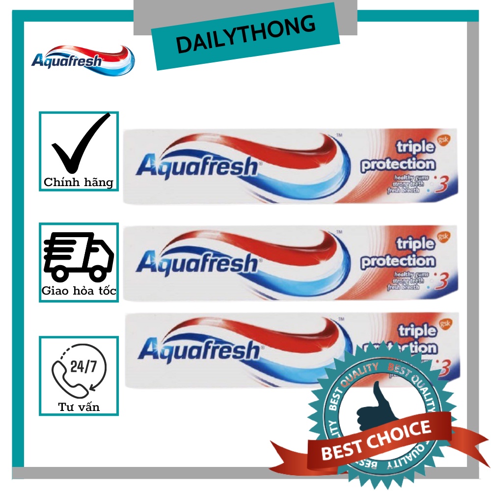 Kem đánh răng AQUAFRESH Triple Protection làm sạch sâu 3 tác động (100g/tuýp)