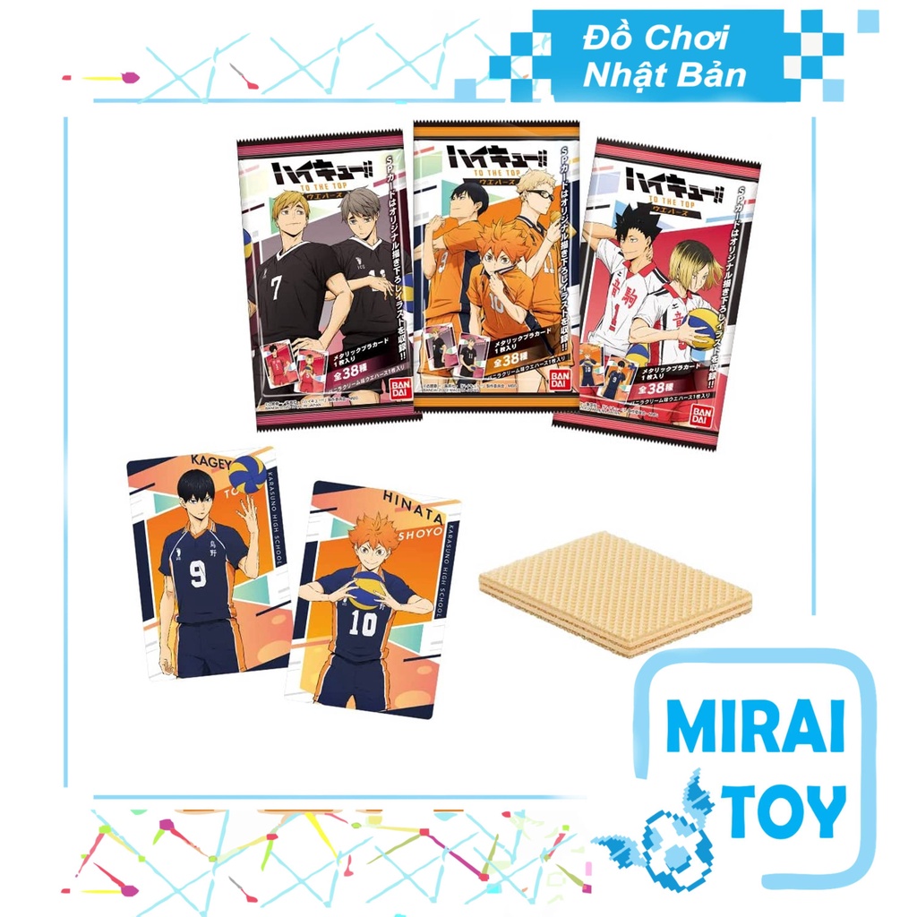 Thẻ bài sưu tập bánh xốp Wafer Haikyu!! Haikyu chính hãng - Gói mới chưa bóc