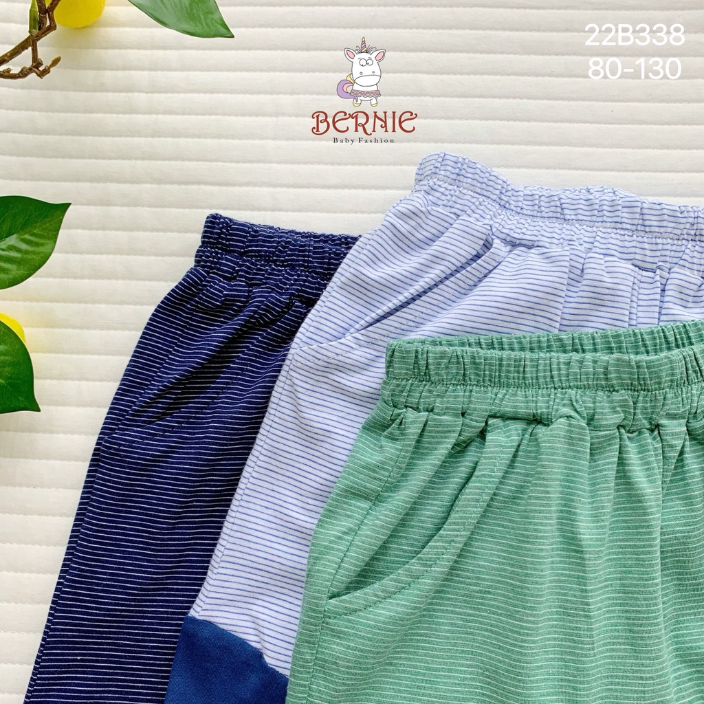 _Bộ kẻ phối túi đáp ngực berie cho bé 9 đến 23kg