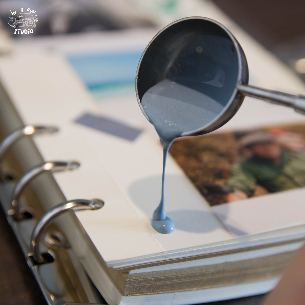 Thìa Cán Gỗ Nung Sáp Đóng Dấu