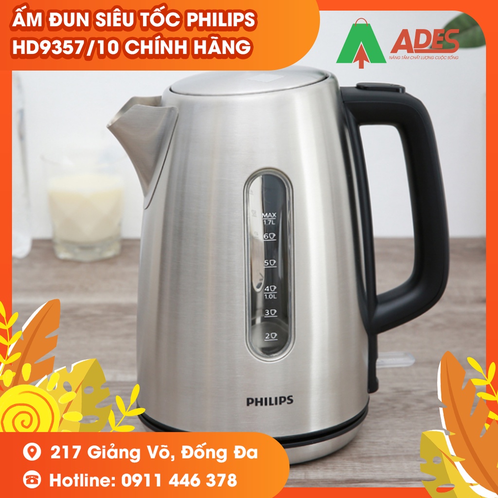 [Mã 154ELSALE2 giảm 7% đơn 300K] Ấm Đun Siêu Tốc Philips HD9357/10 | Chính Hãng, Giá Rẻ