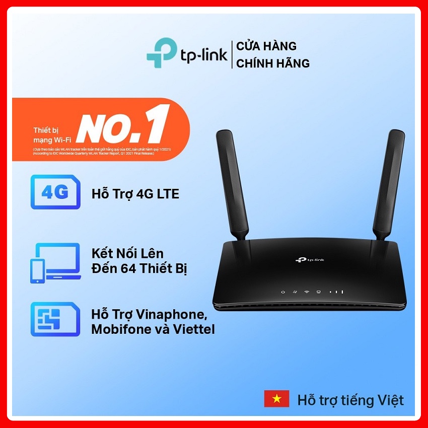 Bộ phát Wifi TP-Link Archer MR400 Băng Tần Kép Sim 4G LTE AC1200 - Hàng chính hãng