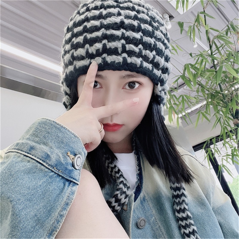 Mũ beanie Trùm Tai Chống Gió Thời Trang Thể Thao Cho Nữ