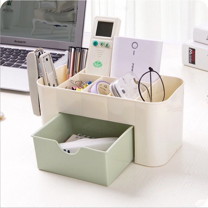 Kệ đựng mỹ phẩm, kệ để đồ trang điểm mini nhiều ô tiện ích có ngăn kéo