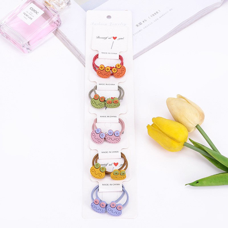 Set 10 Dây Cột Tóc Co Giãn Nhiều Màu Dễ Thương Cho Bé Gái C10