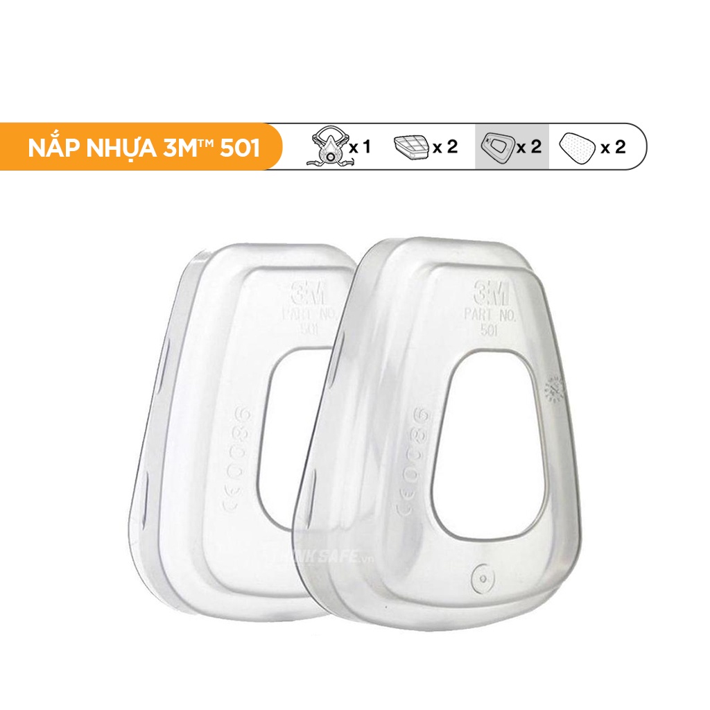 Mặt nạ phòng độc 3M 6200 kết hợp phin lọc 3M 6006 và phụ kiện, lọc bụi siêu mịn, chống sơn, lọc hóa chất - Thinksafe