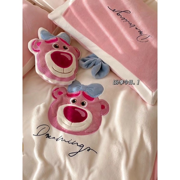 Bộ chăn ga nỉ nhung IGUN BEDDING dành cho các bạn fan disney, màu phối hết sức hài hoà