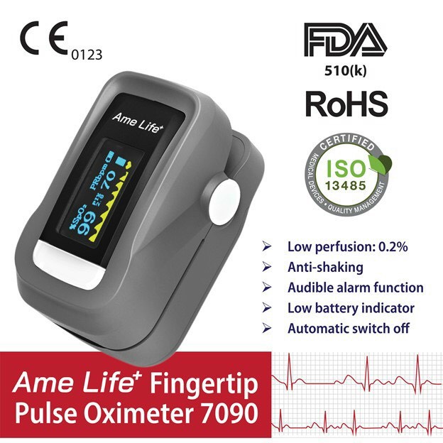 [CHÍNH HÃNG 1 ĐỔI 1] Máy đo nồng độ oxi trong máu Spo2 hãng Mỹ Ame Life+ 7090