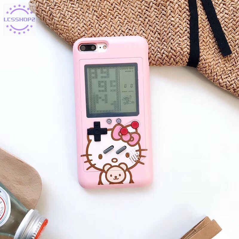 Ốp điện thoại hình máy gameboy Hello Kitty cho iPhone XS XR XS MAX
