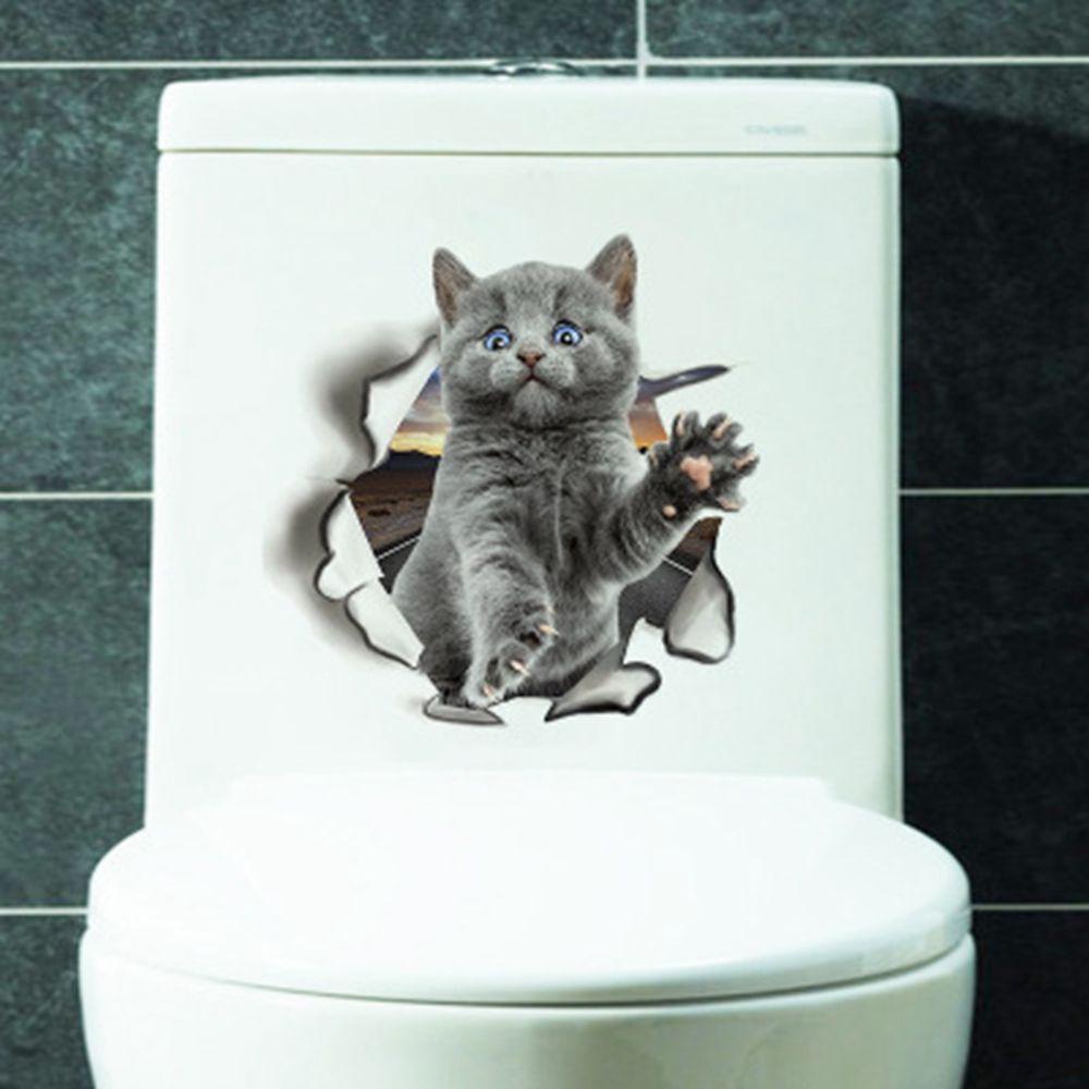 Sticker Dán Toilet Họa Tiết Động Vật 3D Dễ Thương Bắt Mắt
