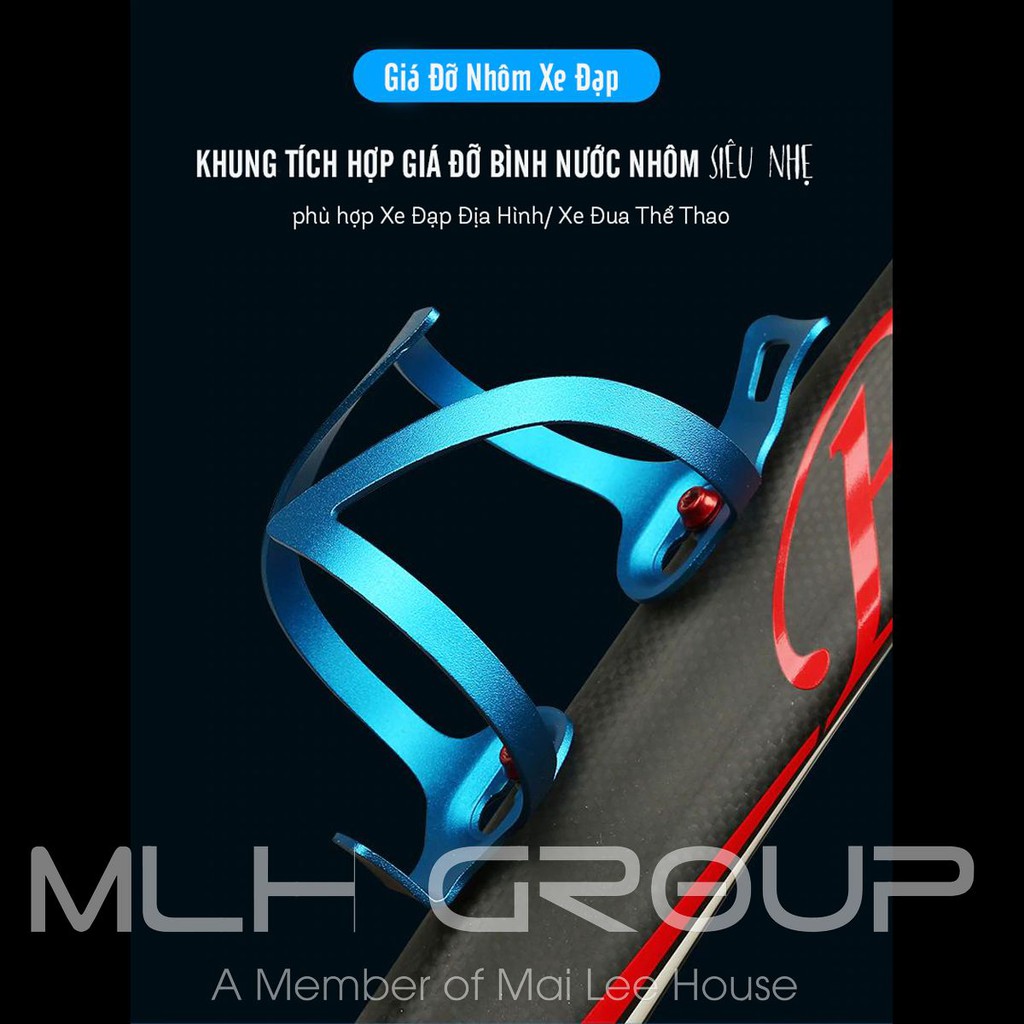 Giá Đỡ Bình Nước Xe Đạp MLH Bằng Nhôm Siêu Nhẹ Gắn Cho Xe Đạp Thể Thao (Tặng Kèm Dụng Cụ Lắp Đặt)