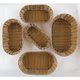 BỘ 5 RỔ NHỰA GIẢ MÂY - Hình Oval