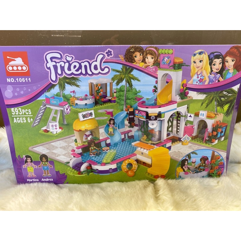Đồ Chơi Lắp Ráp, Xếp Hình Friend Khu Công Viên Nước Bể Bơi