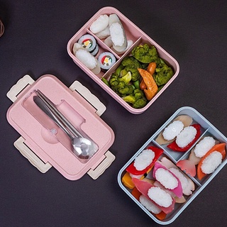 Hộp cơm văn phòng 3 ngăn tặng kèm đũa thìa inox tiện lợi