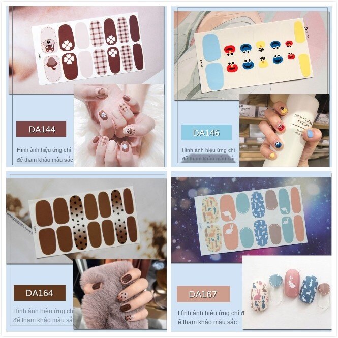 [Hàng mới về] Set 14 Nhãn Dán Trang Trí Móng Tay 3d Da014-Da167