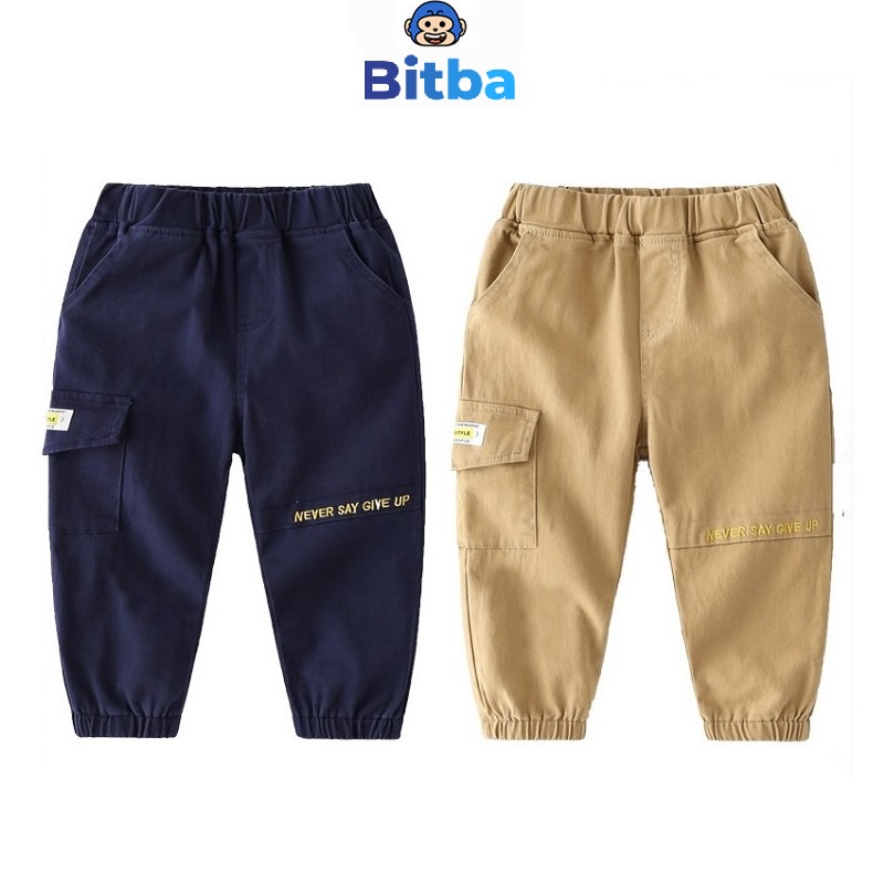 Quần bé trai kaki jogger, quần dài bé trai phong cách hàn quốc Bitba