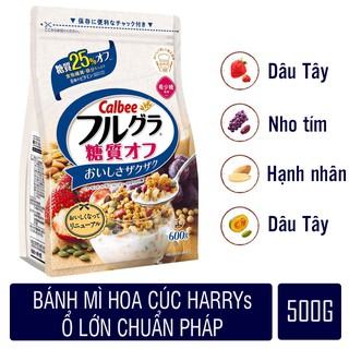 Ngũ cốc giảm cân nhật Calbee màu các loại hạt hạnh nhân, dâu tây, nho bí ngô 600gr