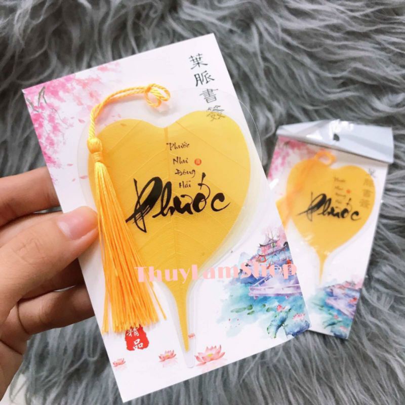 Lá bồ đề in hình thư pháp may mắn mang theo bên mình, ốp lưng điện thoại