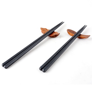 Bộ 10 đôi đũa kiểu nhật đen đầu tròn melamine chịu nhiệt