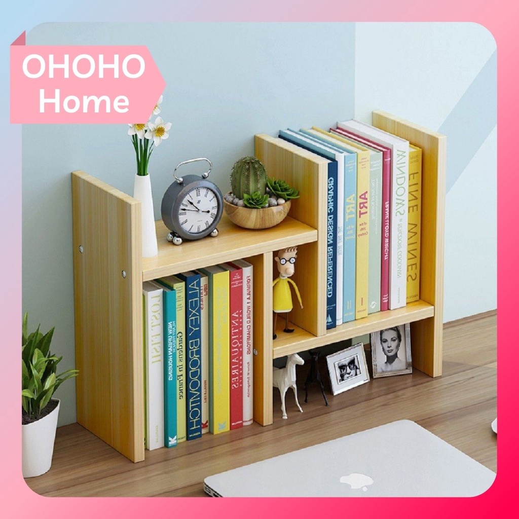 Kệ Sách Gỗ Để Bàn Lắp Ghép, Kệ Đa Năng Gỗ Để Bàn Decor - OHOHO HOME