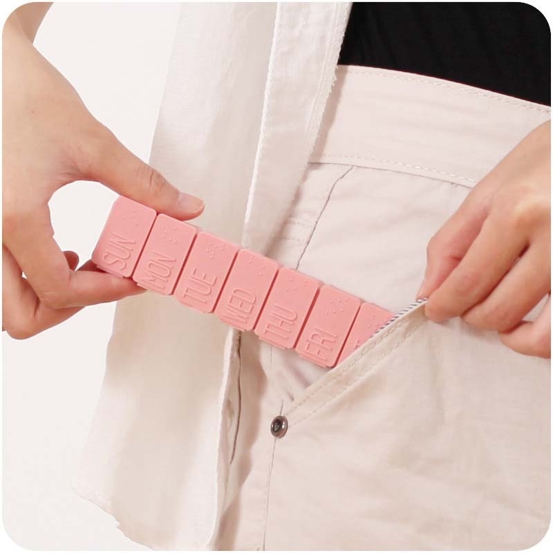 1 Hộp Đựng Thuốc 7 Ngăn Mini Chống Bụi