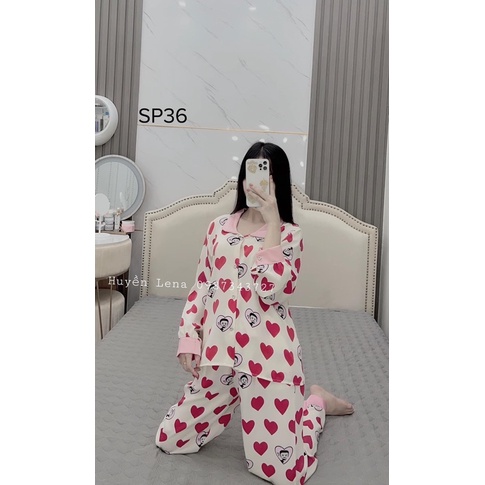 Đồ bộ pijama TDQD tim đỏ lụa Mango | BigBuy360 - bigbuy360.vn