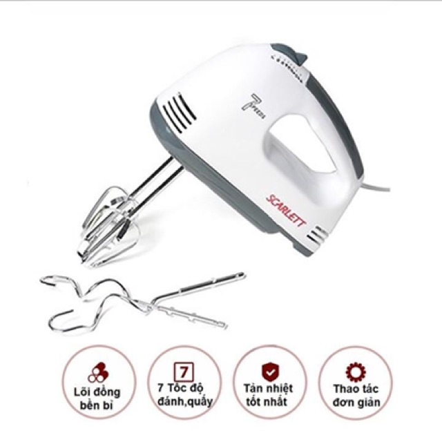 Máy Đánh Trứng Cầm Tay Mini Với 7 Tốc Độ Cực Mạnh - Hoạt Động Êm Ái