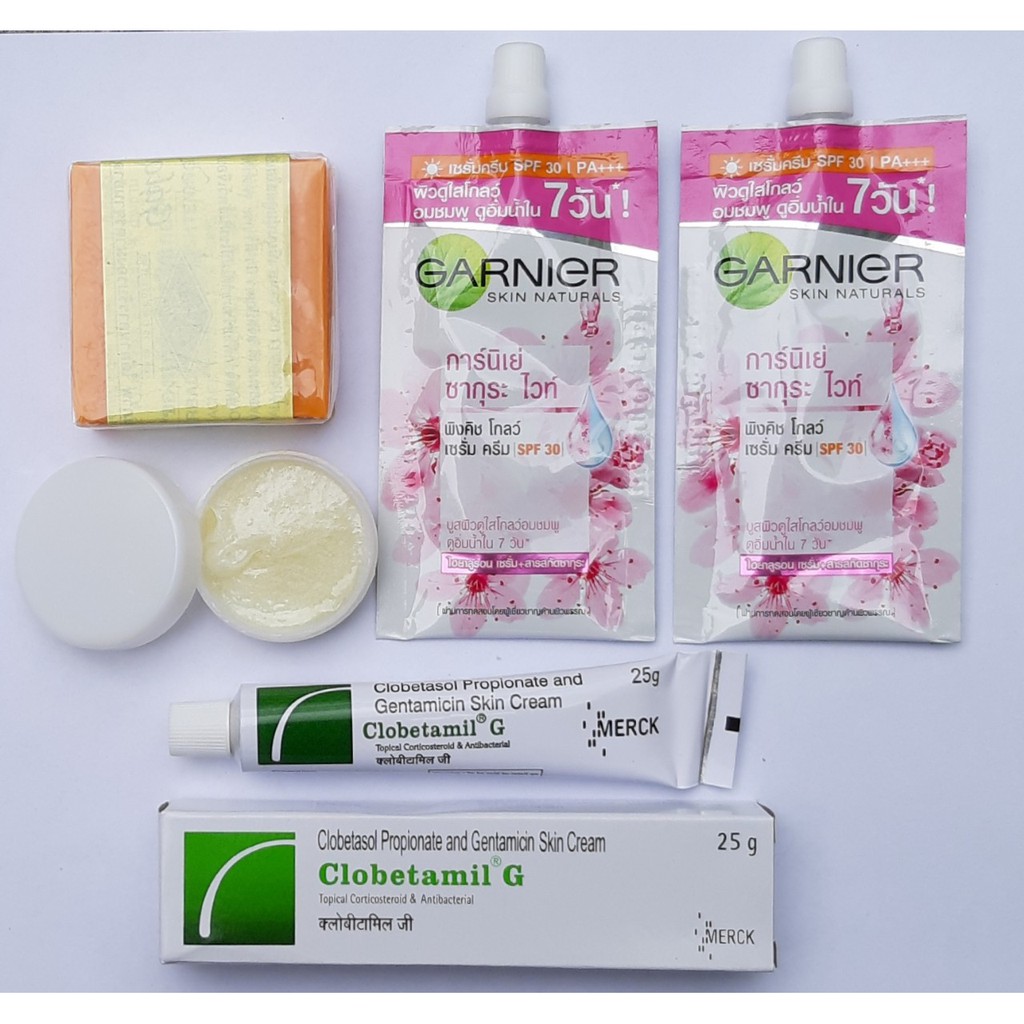 Combo 05 món Kem Garnier giảm Nám mụn lâu năm  Thái Lan