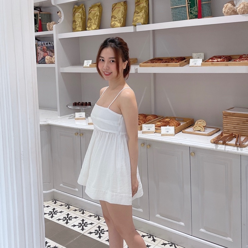 ÁO HAI DÂY TRẮNG BABYDOLL VNXK