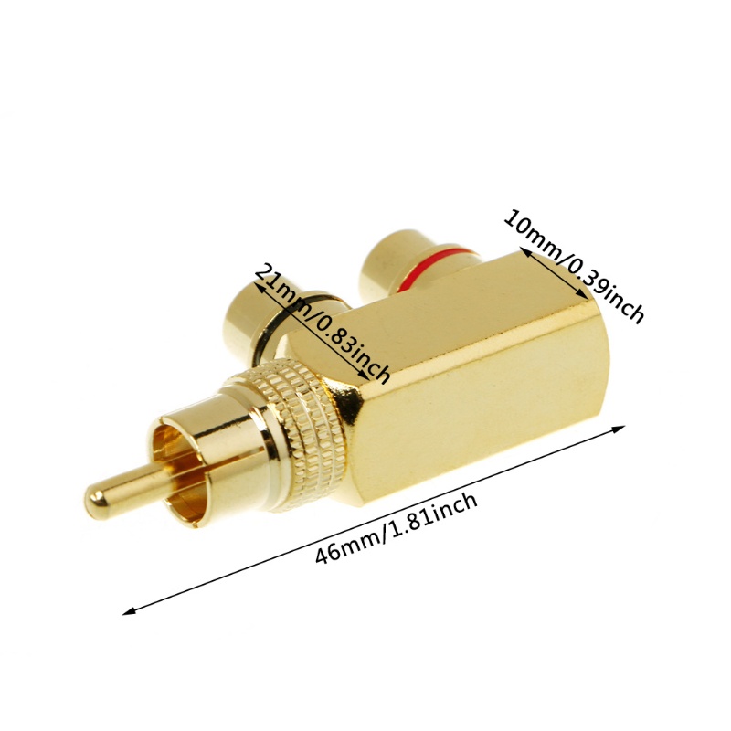 Đầu Nối Chia Cổng RCA 1 Thành 2 Cổng Cắm Bằng Đồng Tiện Dụng