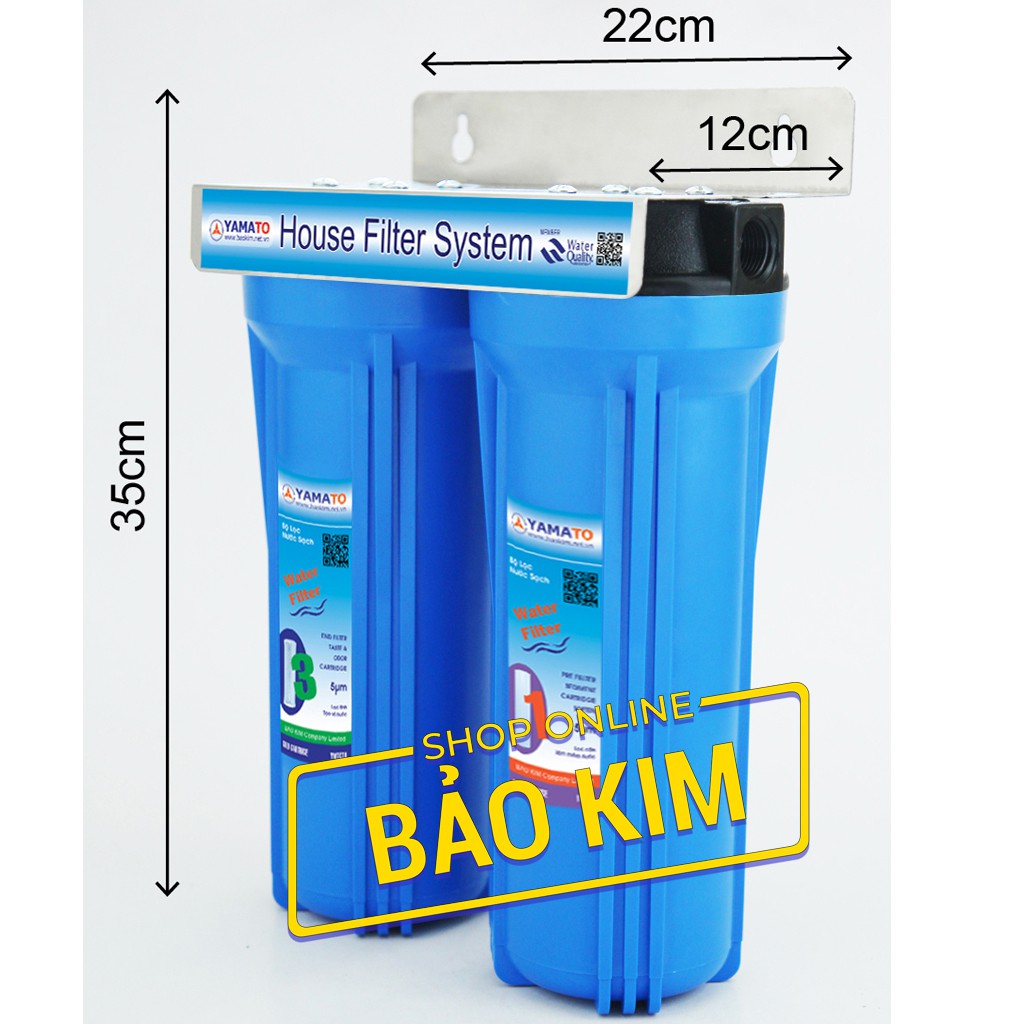 [FREESHIP 99K]_Bộ Lọc nước thô đầu nguồn 2 cấp lọc Yamato YMTH10-2X ( Xanh)