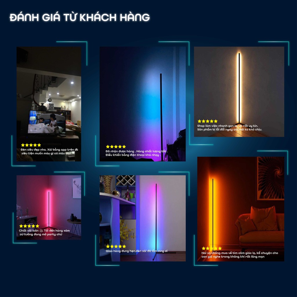 Đèn LED RGB không dây góc hắt tường 2021 điều khiển qua App - Glowup L01