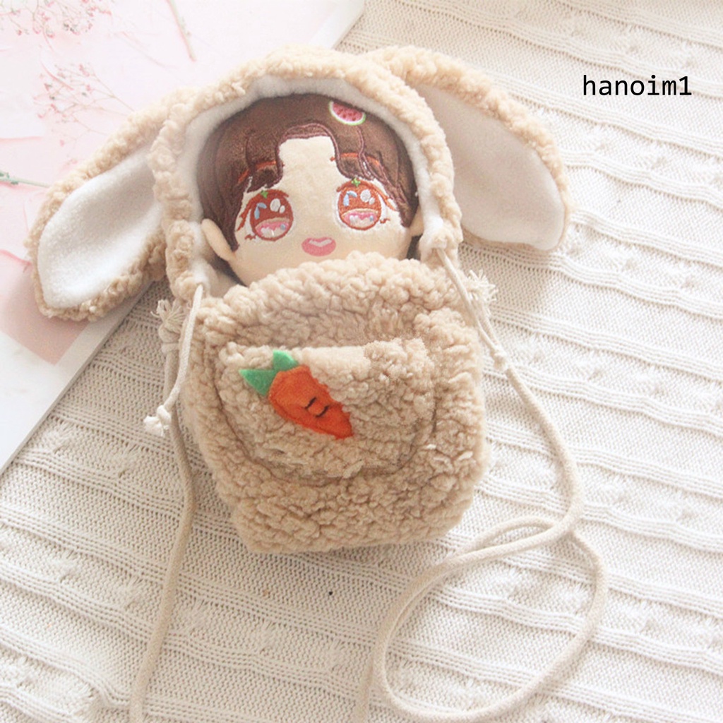 Túi Đeo Chéo Hình Thỏ Nhồi Bông Mềm Mại Thời Trang