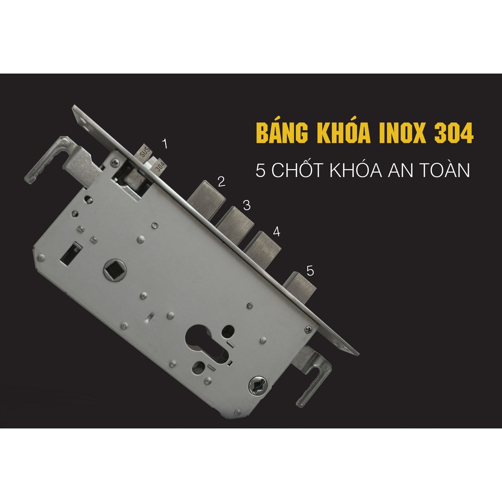 Khoá cửa vân tay 5ASYSTEMS 5A TS6000 Plus - USA - Chính hãng - giá rẻ - BH 24 tháng