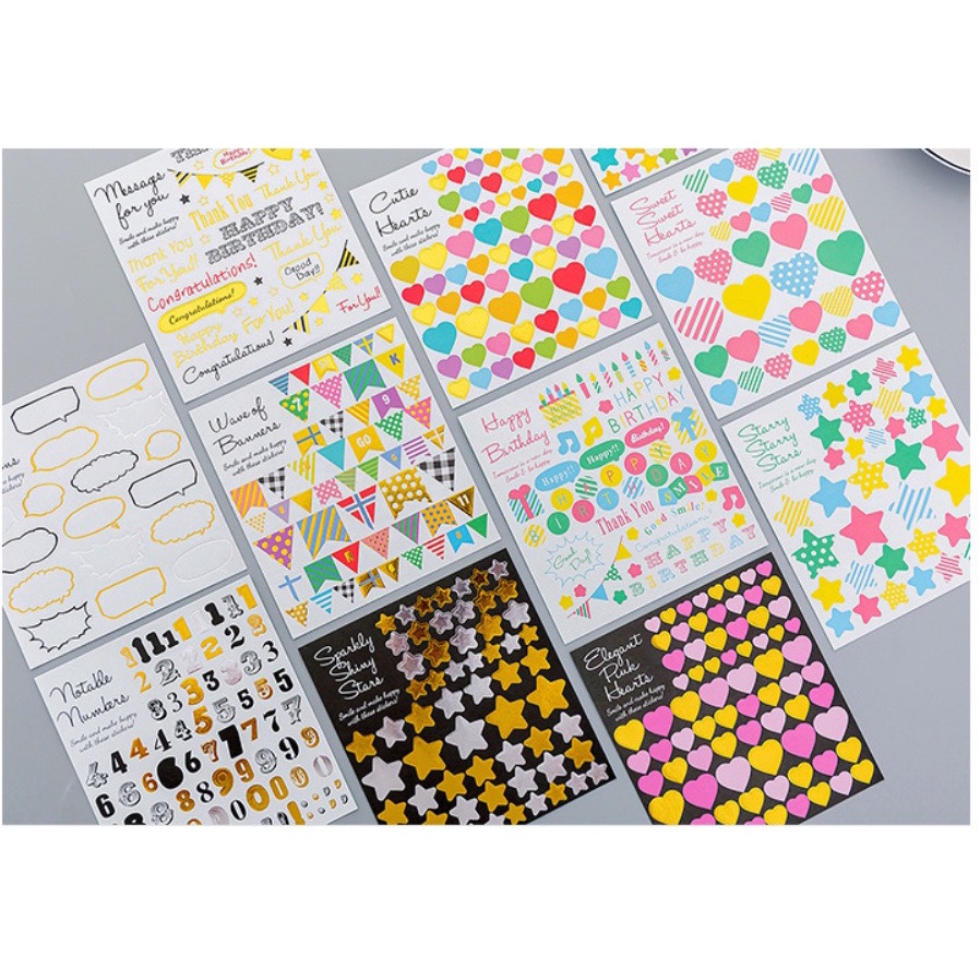 Sticker/ Hình Dán Trang Trí Thiệp/ Sổ Theo Chủ Đề Khác Nhau