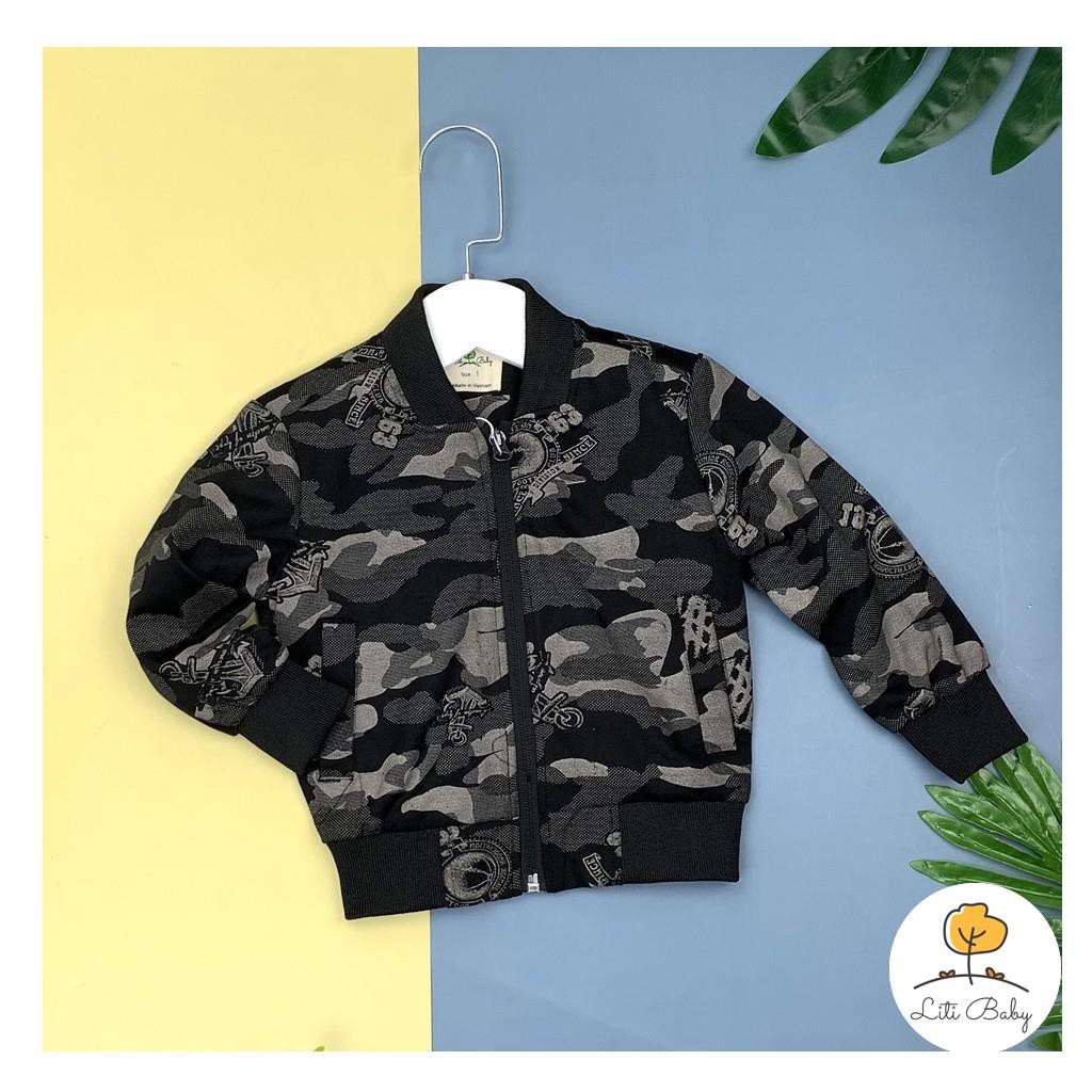 Áo bomber họa tiết bé trai. Size 2-12 cho bé từ 10-35kg. Màu sắc kiểu dáng thời trang, chất nỉ 2 lớp dày