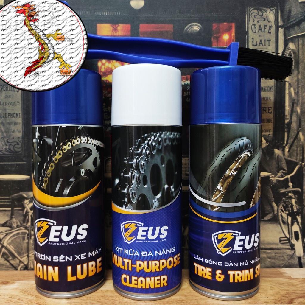 Chai xịt dưỡng sên Lube 400ml, bôi trơn sên/xích 400ml và chai rửa sên cùng dưỡng nhựa nhám kết hợp.