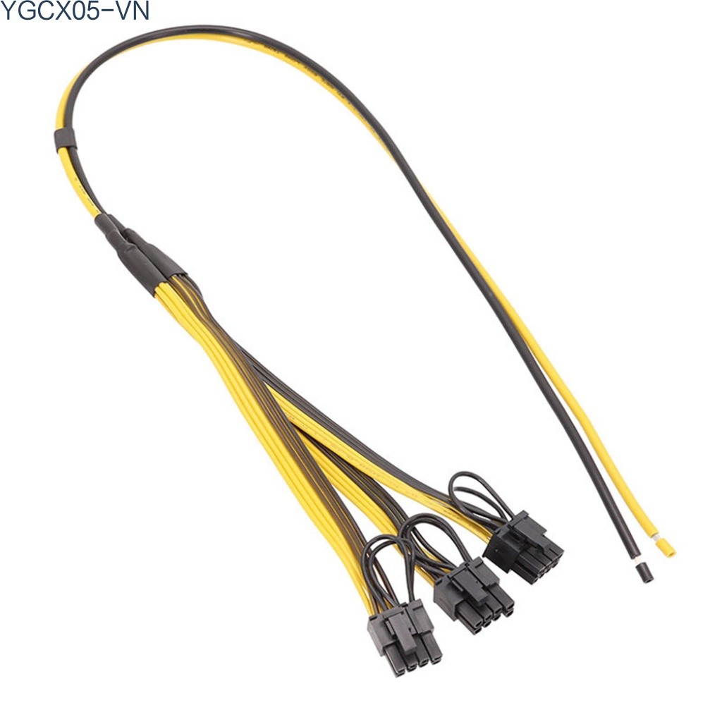 Set 5 Dây Cáp Nguồn 1 Đến 3 6p + 2p 12awg + 18awg 8pin Gpu Cho Thẻ Đồ Họa Btc Mining