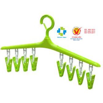 Móc treo quần áo 8 kẹp nhựa Duy Tân